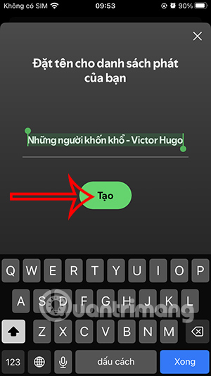 Tạo playlist Spotify mới