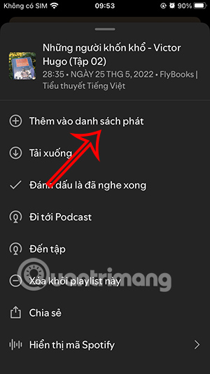 Thêm podcast vào playlist khác