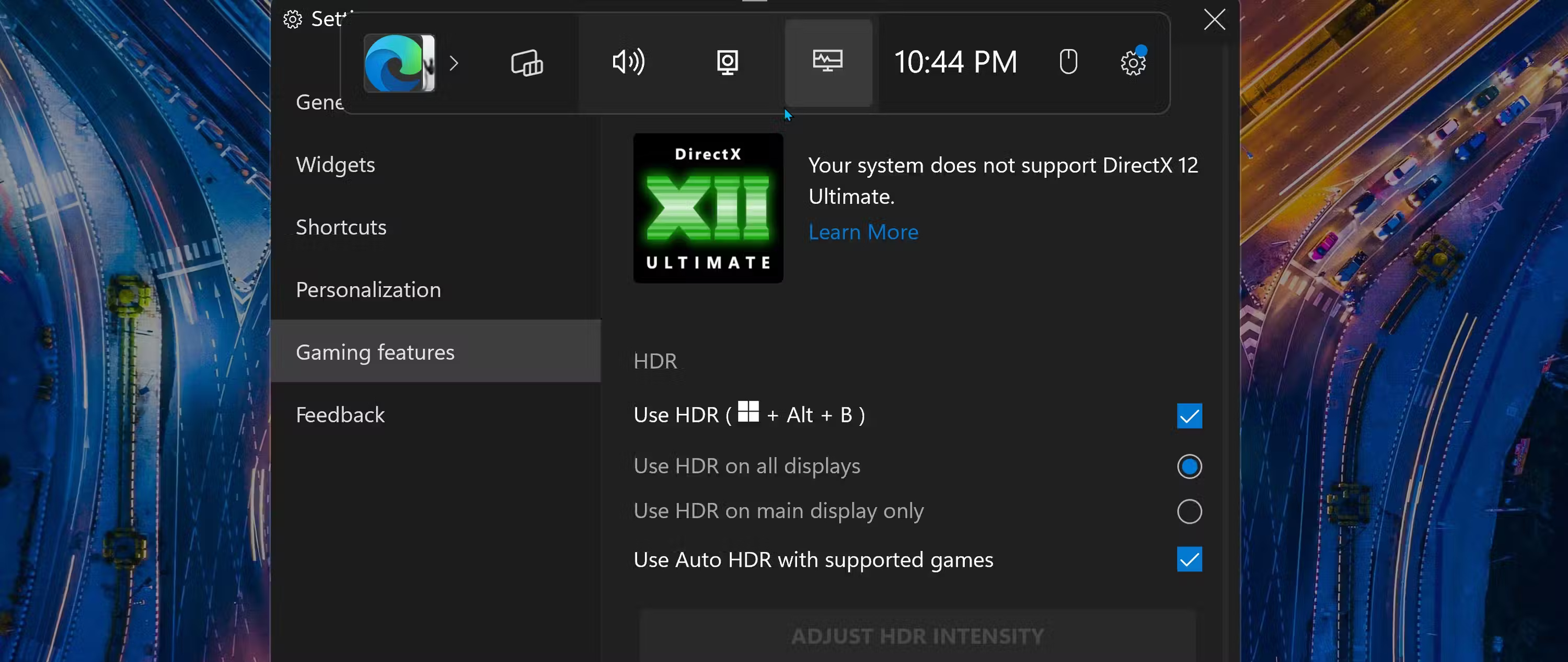 Tùy chọn sử dụng HDR trong Game Bar Windows 11