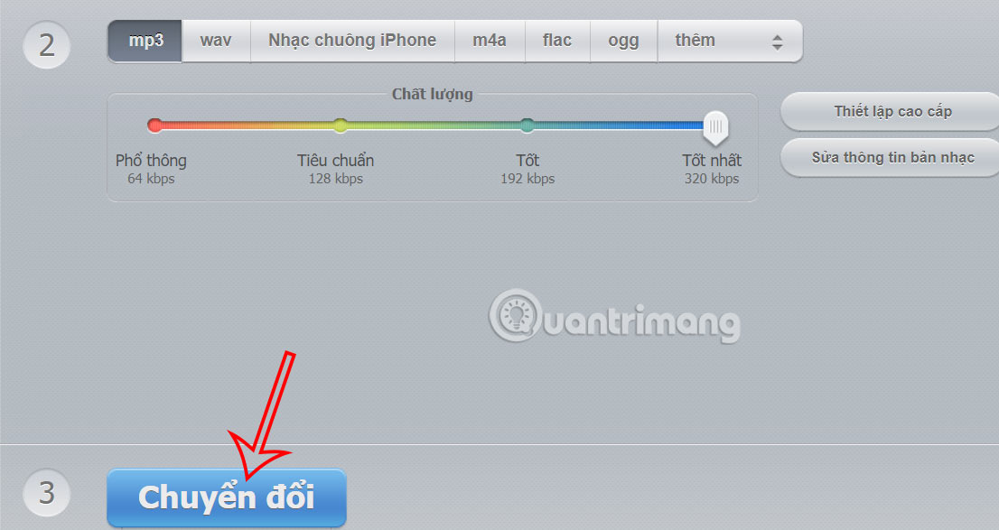 Tải file mp3 trên Audio online convert