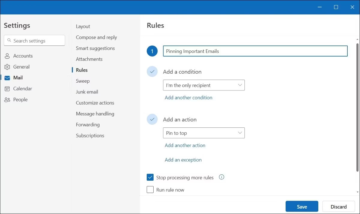 Cách sử dụng Rule trong Outlook để quản lý hộp thư đến