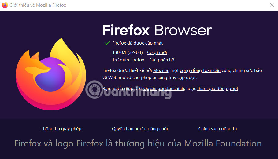 Nâng cấp Firefox 130