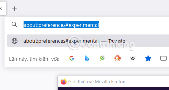 Truy cập Firefox Labs