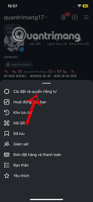 Cài đặt trang cá nhân Instagram