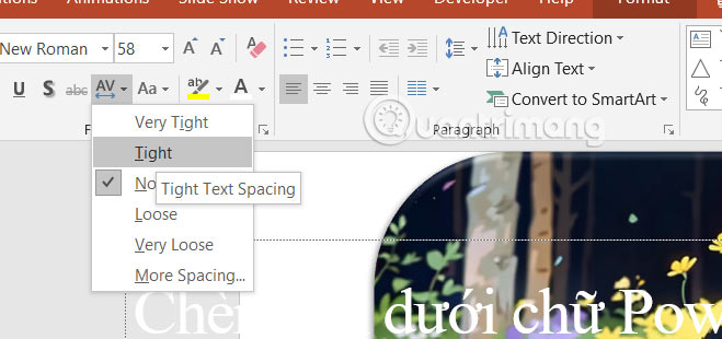 Điều chỉnh chữ trên ảnh trong PowerPoint