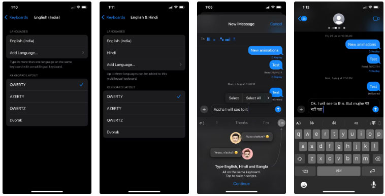Sử dụng bàn phím đa ngôn ngữ để nhập liệu trong iOS 18