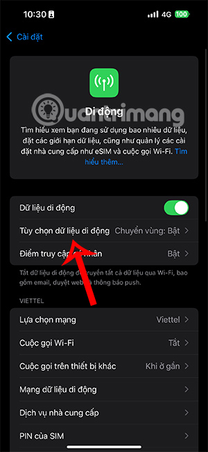 Tùy chọn dữ liệu di động