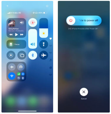 Trung tâm điều khiển trên iPhone chạy iOS 18