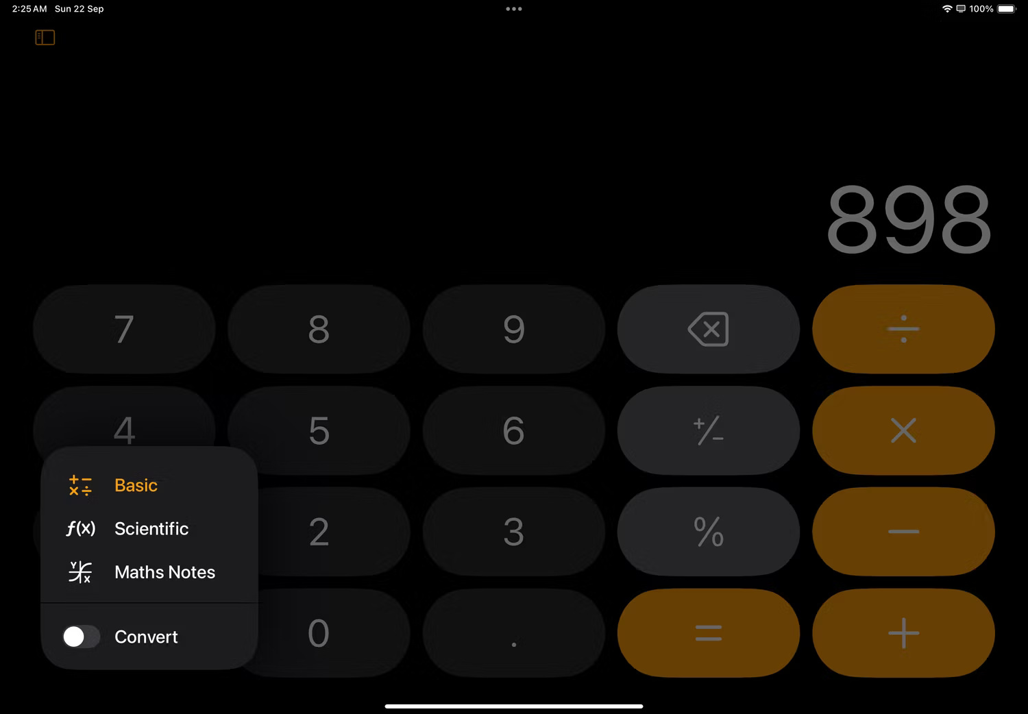 Ứng dụng Calculator trên iPad