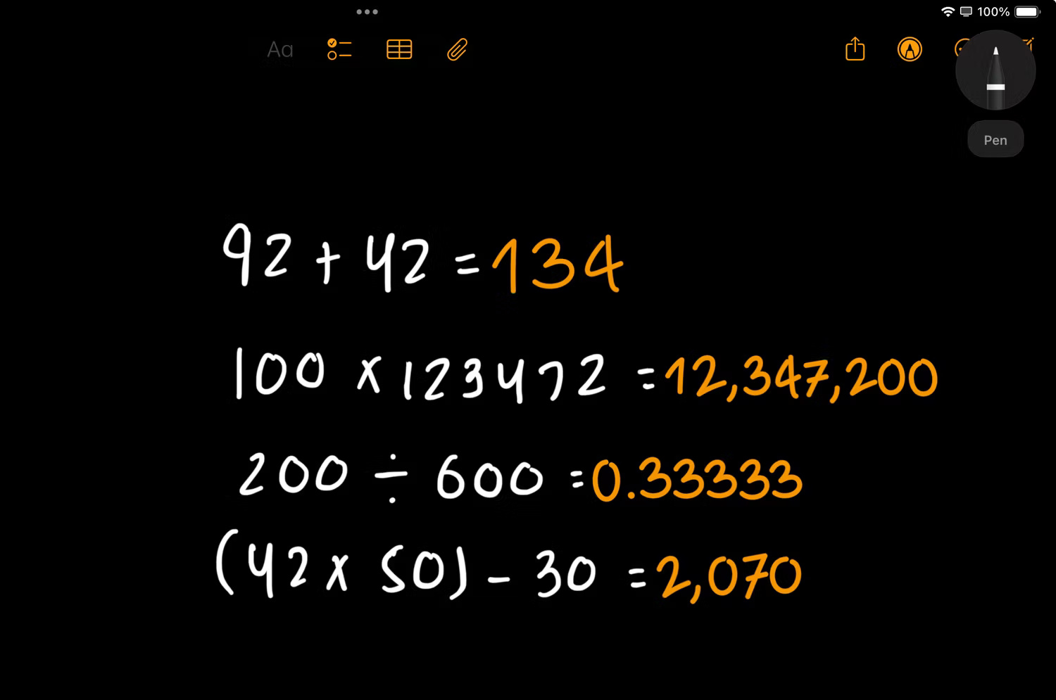 Sử dụng Math Notes trên iPad