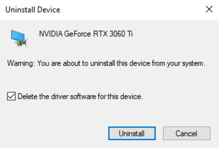 Gỡ cài đặt driver trong Device Manager