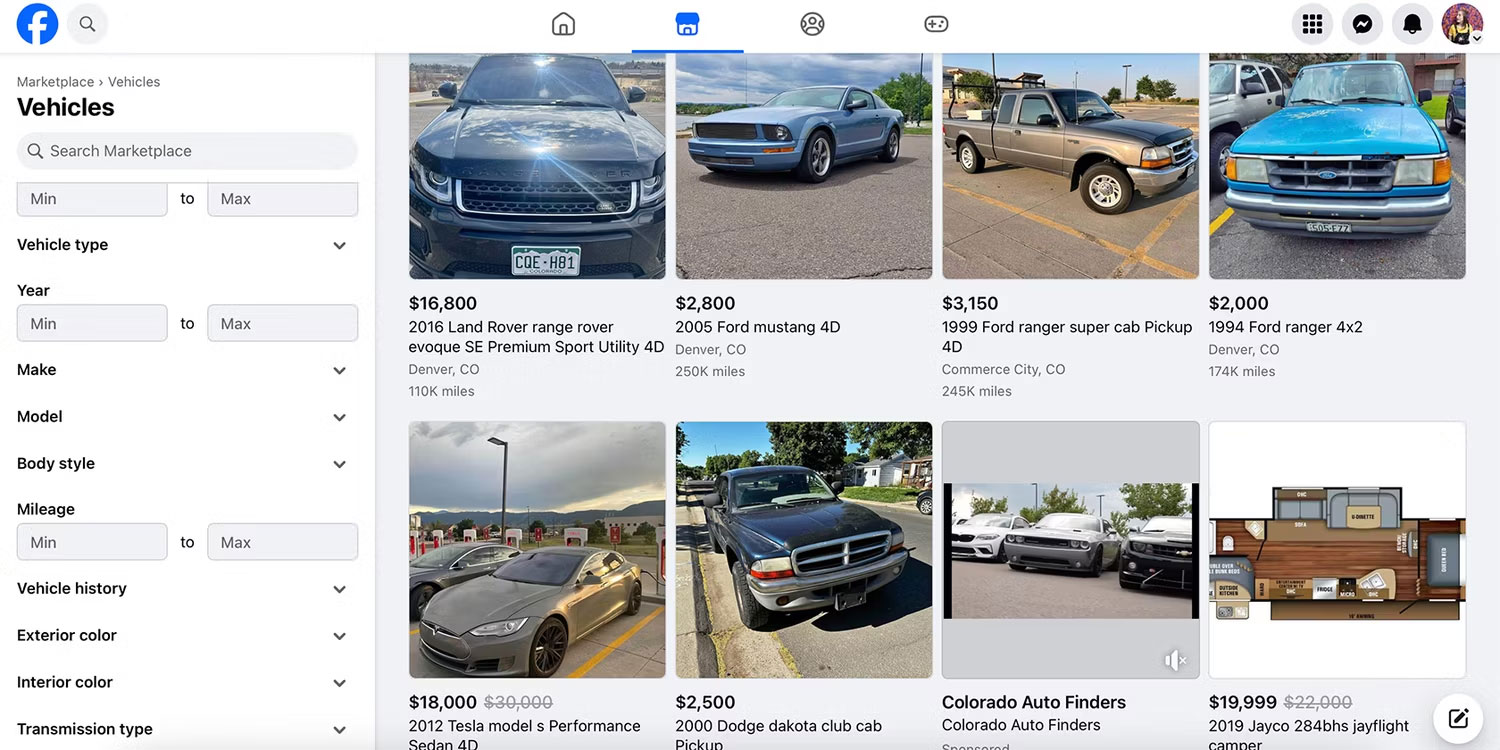 Cars for sale on Marketplace