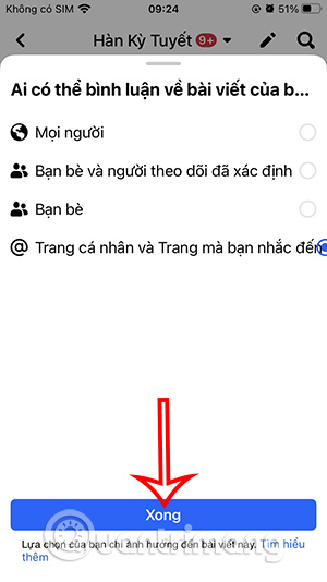 Tắt bình luận Facebook cá nhân