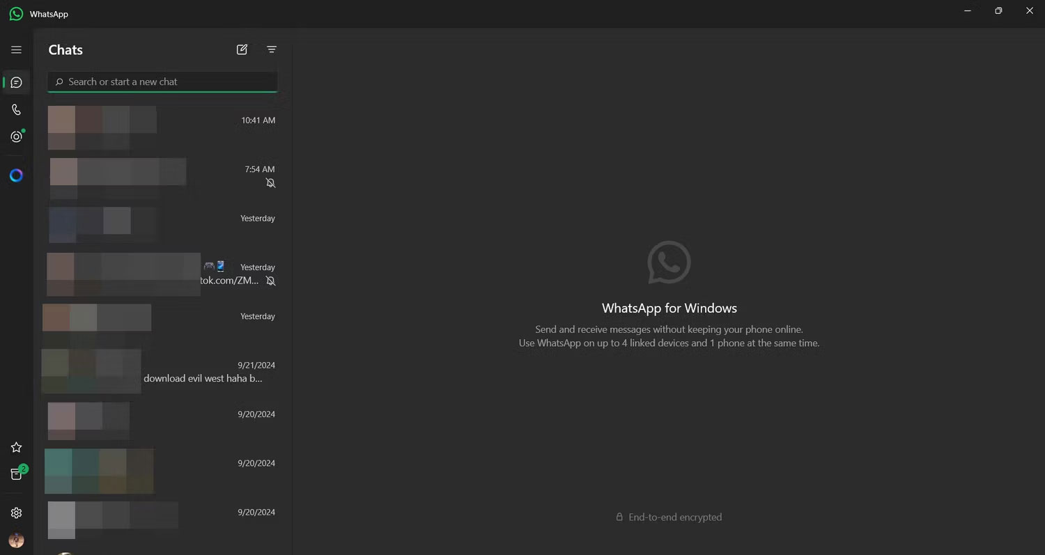Ứng dụng WhatsApp dành cho desktop Windows.