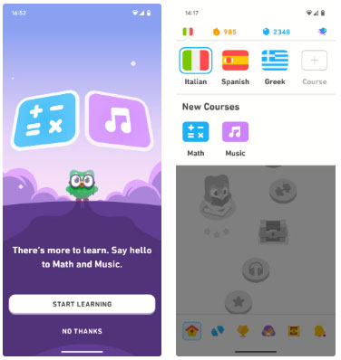 Duolingo triển khai các khóa học Âm nhạc và Toán học trên Android