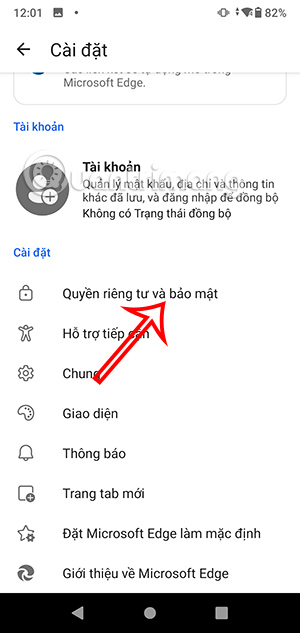 Quyền riêng tư trên Edge 