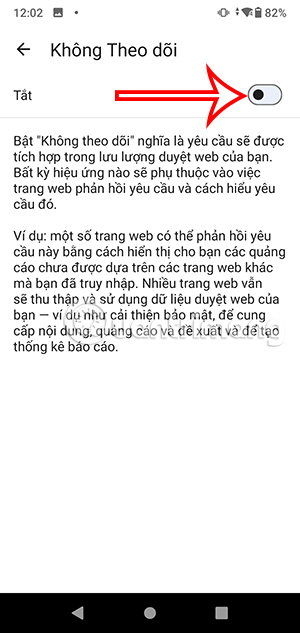 Chế độ không theo dõi trên Edge 