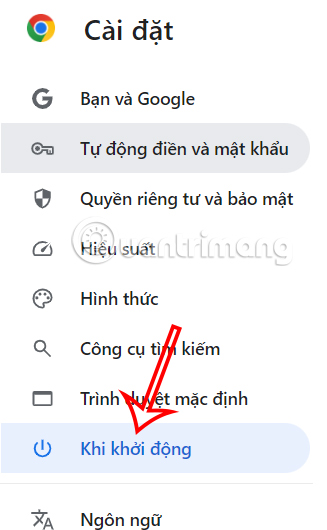 Khởi động lại trên Chrome 