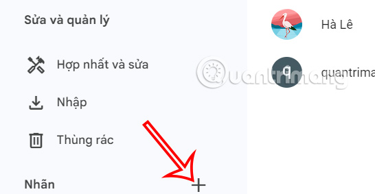 Thêm nhãn trong Gmail 