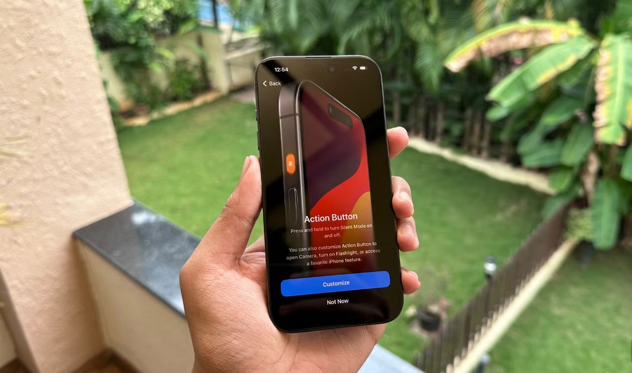Màn hình khởi chạy đầu tiên của nút Action trên iPhone 15 Pro