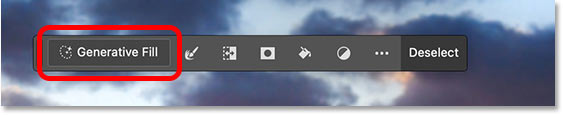 Nhấp vào Generative Fill trong Contextual Task Bar của Photoshop
