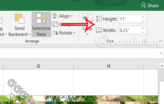 Đổi kích thước cho các ảnh trong Excel