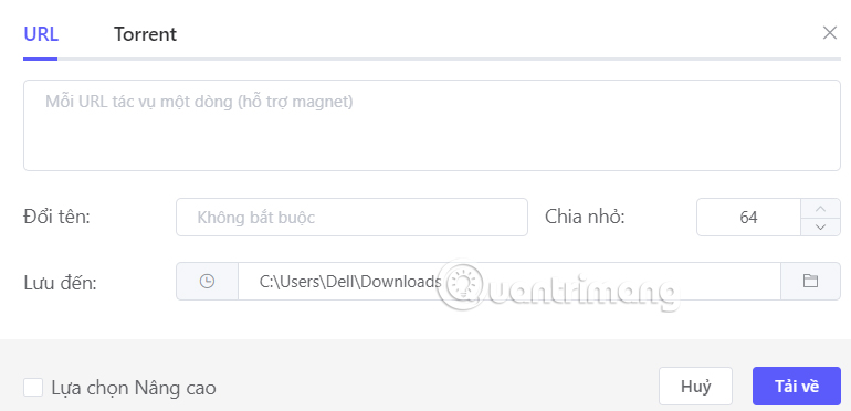 Paste link tải trên Motrix Download Manager