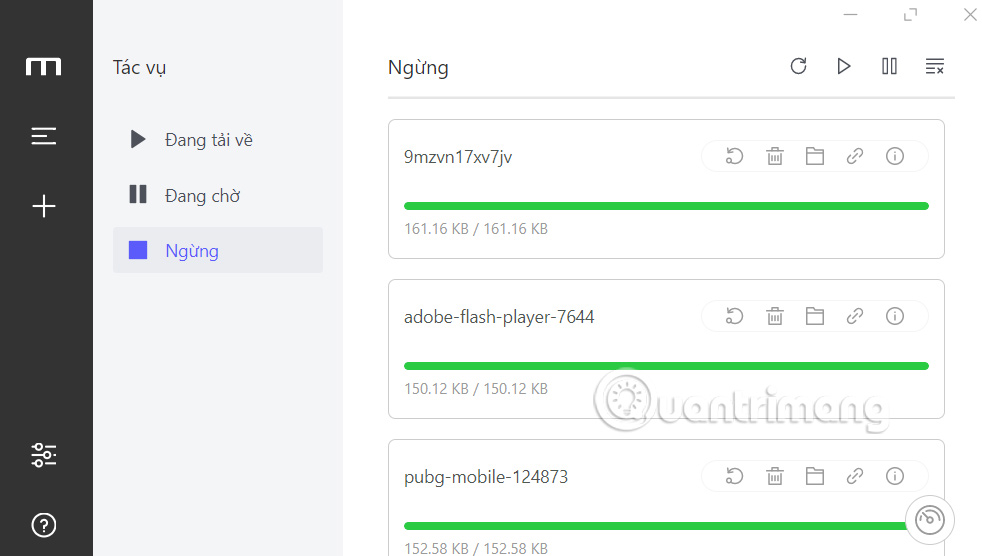 Quản lý file trên Motrix Download Manager