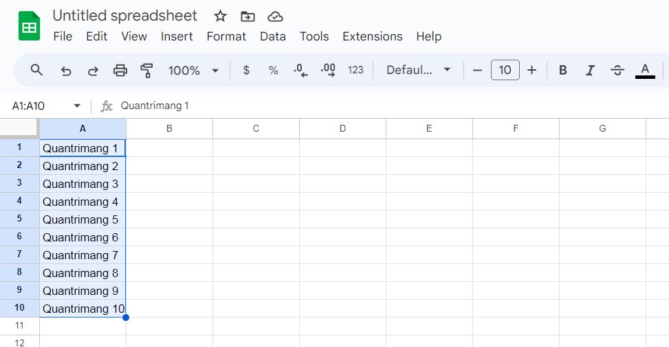 Điền nội dung tự động trong Google Sheets