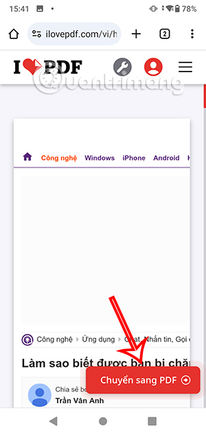 Chuyển trang web thành PDF trực tuyến