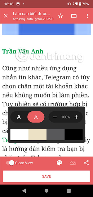 Chọn màu đọc PDF
