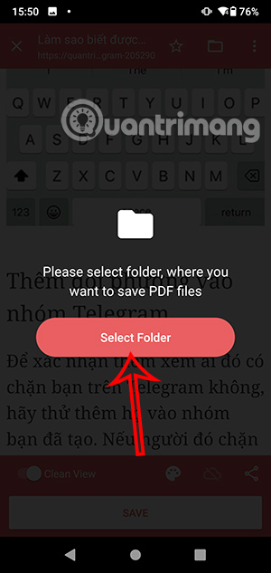 Chọn thư mục lưu file