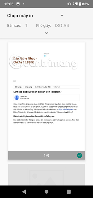 Trang web trên Android