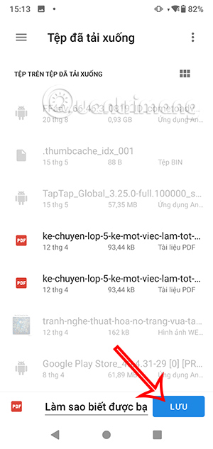 Chọn nơi lưu PDF