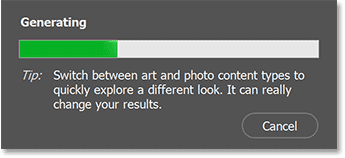Thanh tiến trình Generate Image.