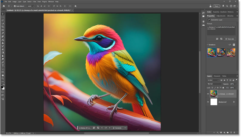 1 trong 3 hình ảnh được tạo bởi Generate Image trong Photoshop