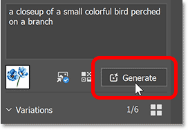 Nhấp vào Generate để kết hợp prompt và hình ảnh tham chiếu.