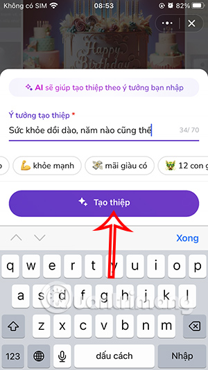 Lời chúc sinh nhật thiệp Zalo 