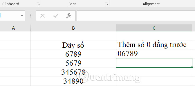 Hàm RIGHT thêm số 0