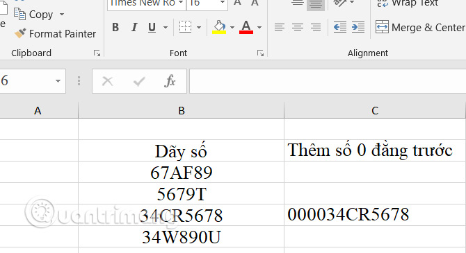 Thêm nhiều số 0 đằng trước dãy Excel