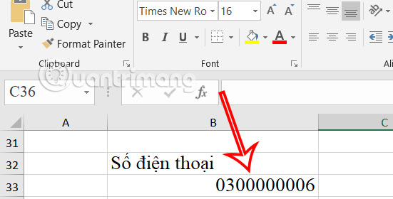 Thêm số 0 trong Excel