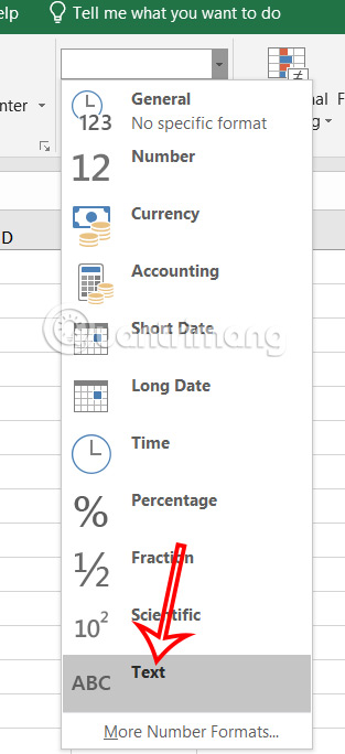 Chuyển định dạng Text Excel