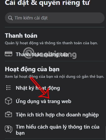 Ứng dụng và trang web Facebook 