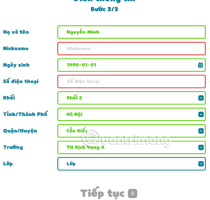 Thông tin sử dụng Lách cách Edu