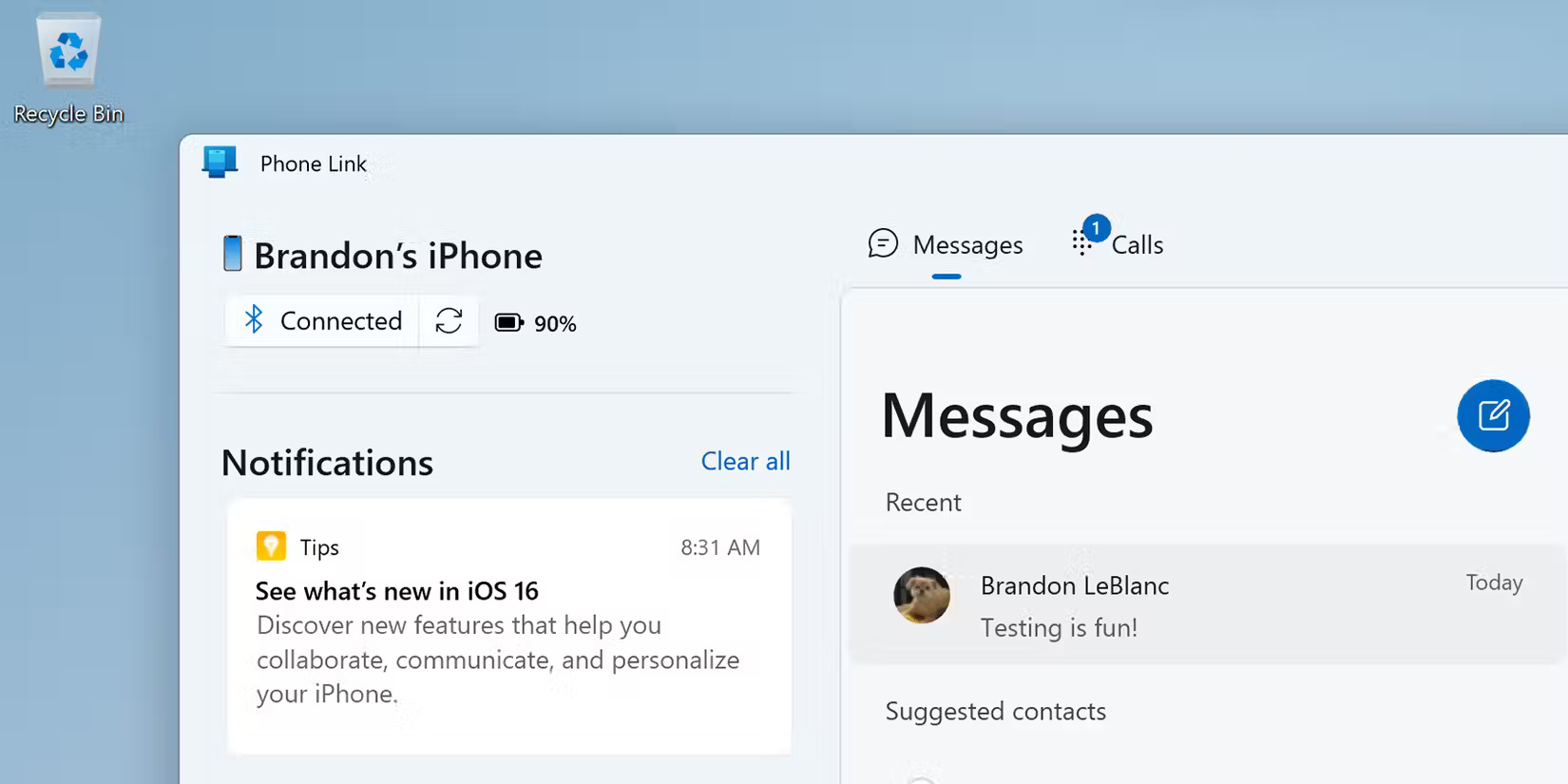 Ứng dụng Phone Link ghép nối với iPhone