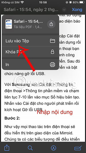 Lưu file PDF