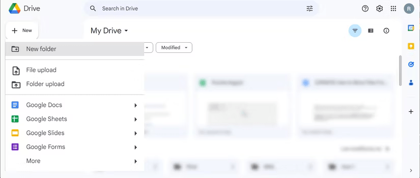 Tạo thư mục Google Drive mới