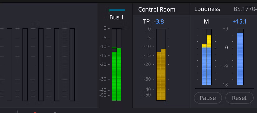 Công cụ đo âm lượng trong DaVinci Resolve
