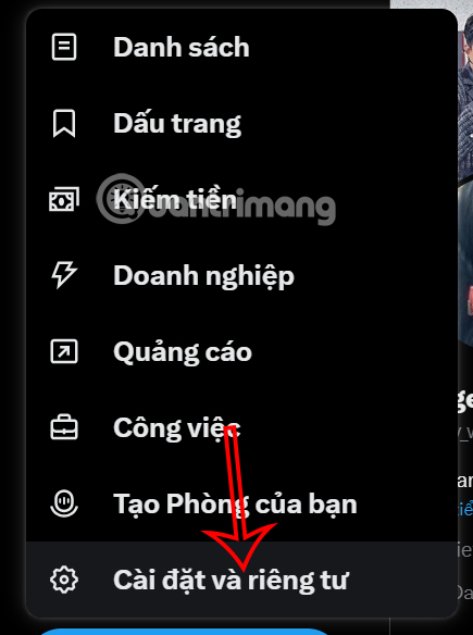 Cài đặt riêng tư X (Twitter) PC 