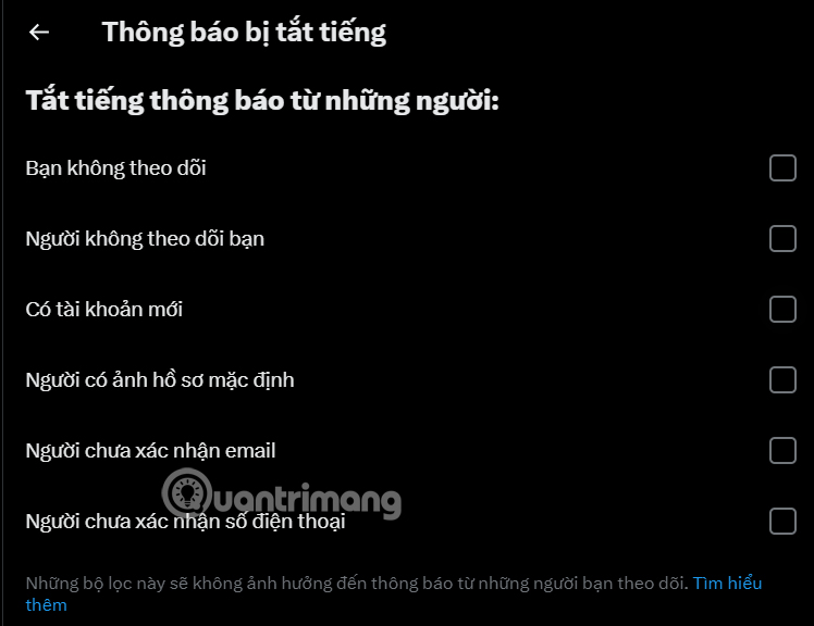 Tắt tiếng thông báo X PC 